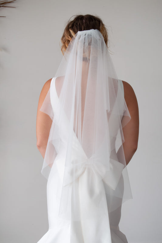 Classic Two Tiered Fingertip Veil